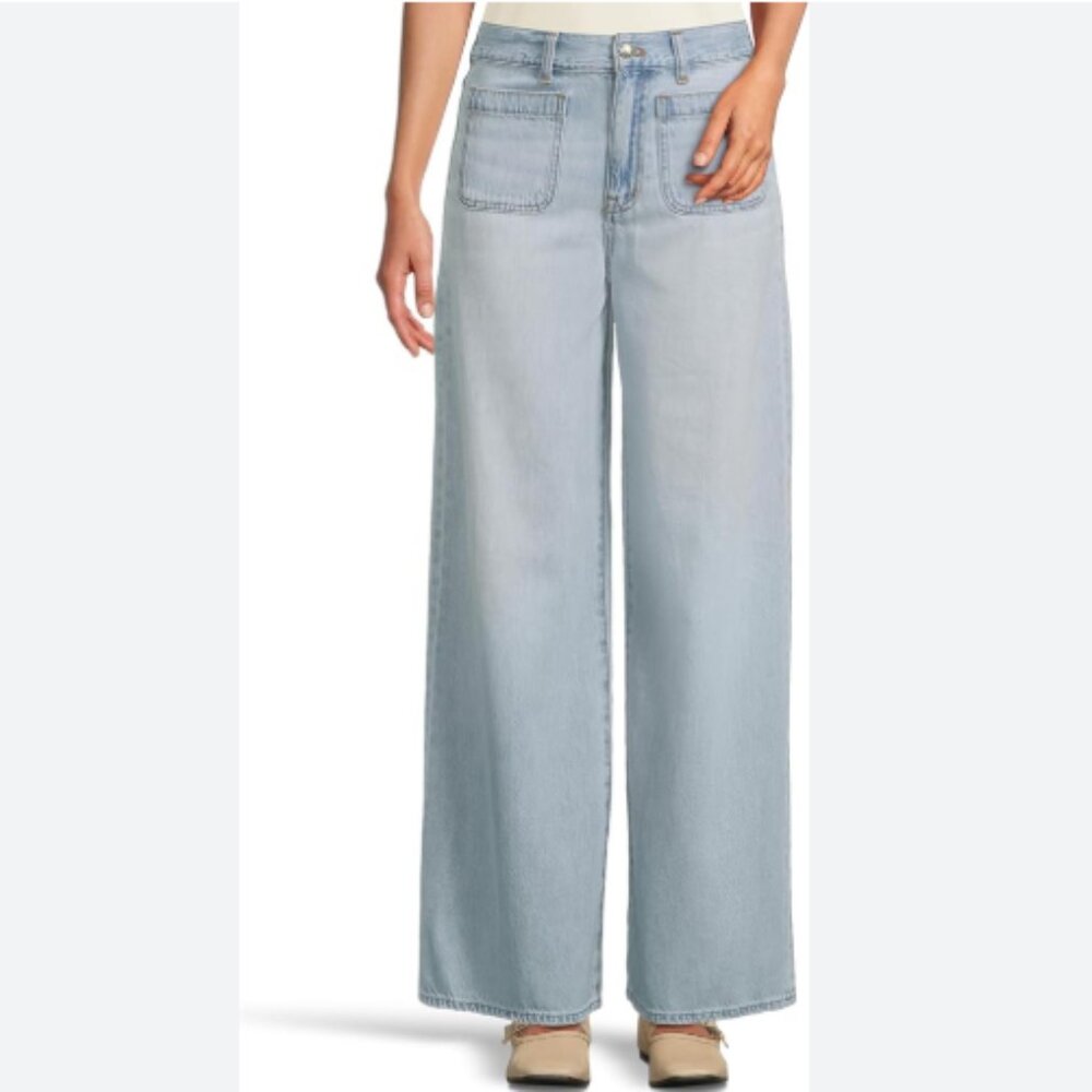 Madewell size 31 Super Wide Leg Jeans High Rise Full Length Relaxed NEW